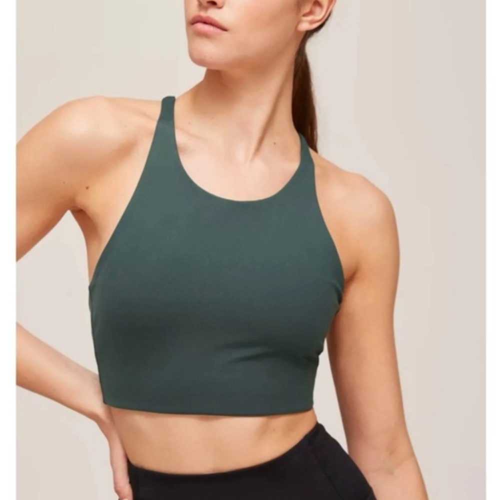 GIRLFRIEND COLLECTIVE Topanga Sports Bra Moss Green Size Small